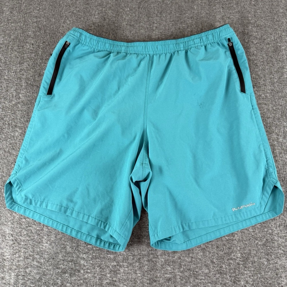 Patagonia Men's Running Shorts Teal Zip Pockets Lightweight Size M Tags Removed